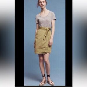 Anthropologie Pilcro And The Letterpress Skirt Women Size 2P‎ Wrap Green Chino